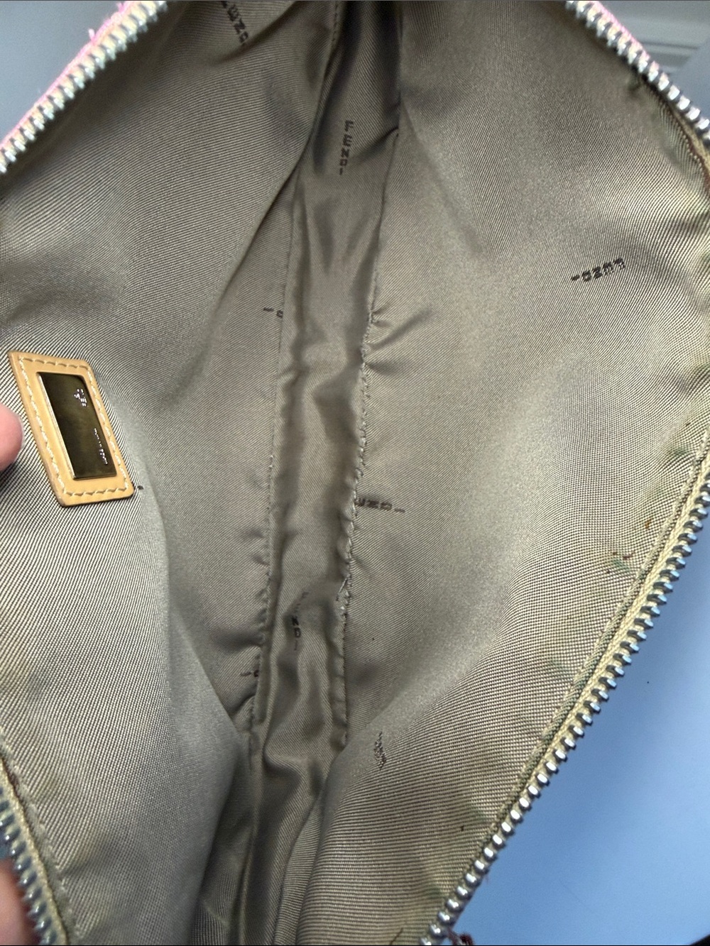 Fendi Pink Zucca Croissant Shoulder Bag with Tan Trim - Picture 8 of 12